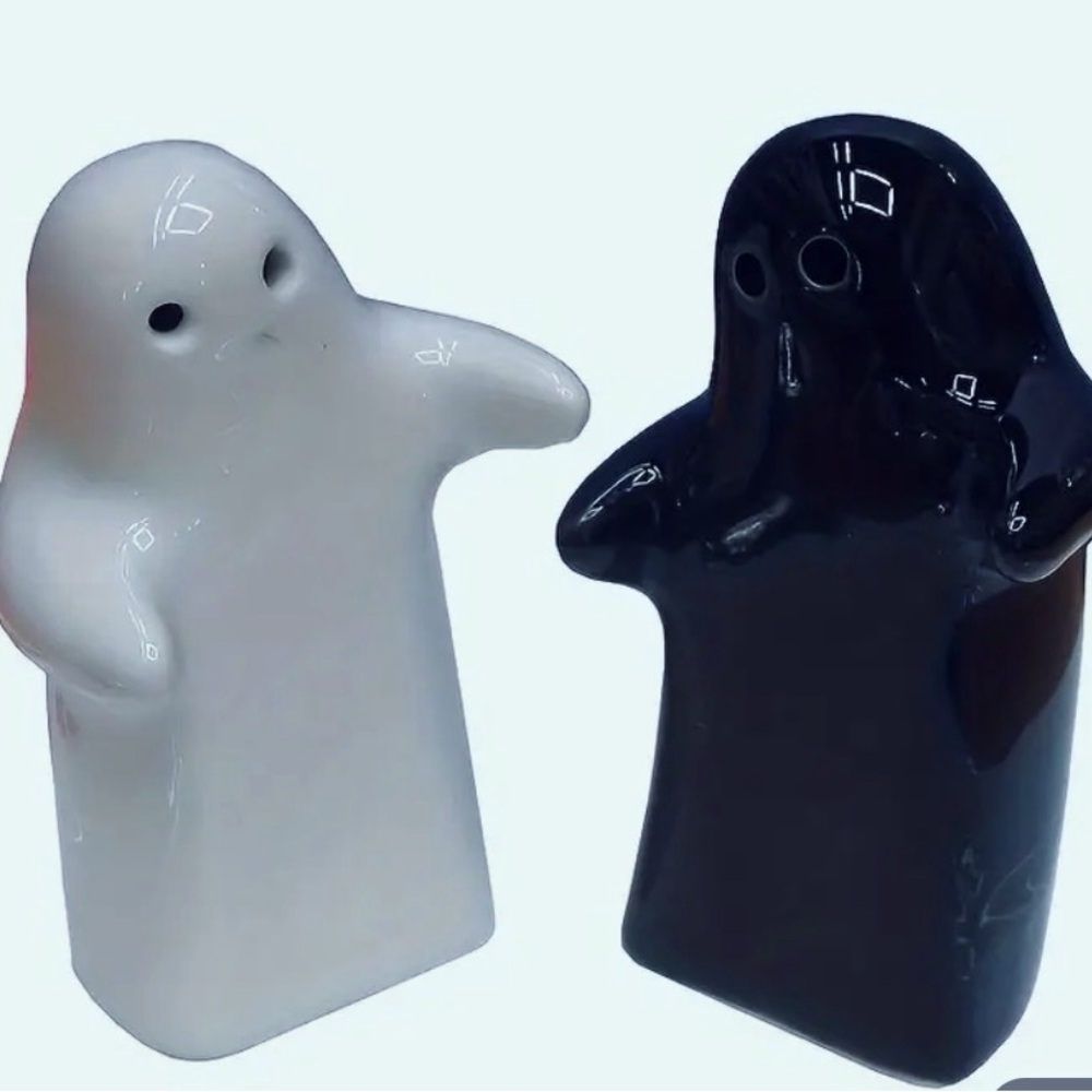 Halloween Hugging Ghosts Salt & Pepper Ceramic Shakers